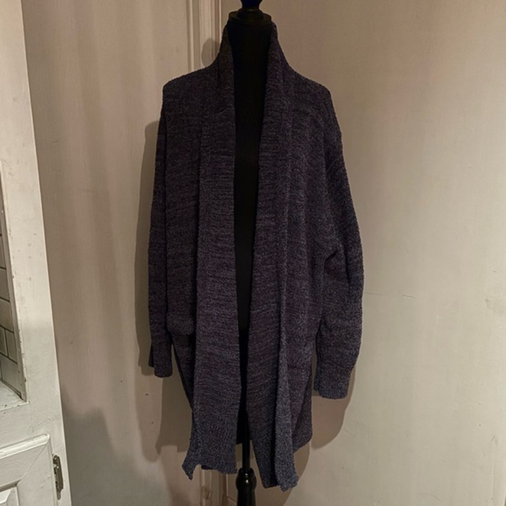 Barefoot Dreams CozyChic Gray Cardigan XL